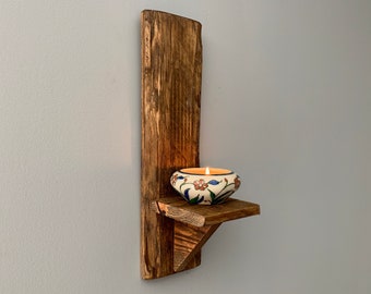 Wood Candle Sconces Etsy
