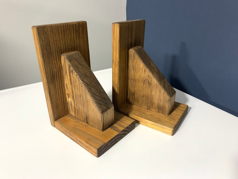 A Pair of Stylish Handmade rustic bookends wooden bookends Etsy
