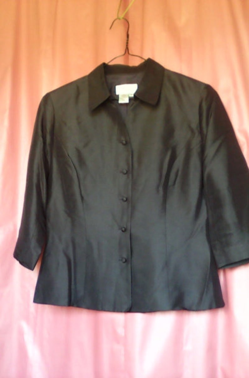ADRIANNA PAPELL Designer Black Jacket is Black Jacket is Jacket for Evening Wear is Silk Jacket is Vintage Adrianna Papell
