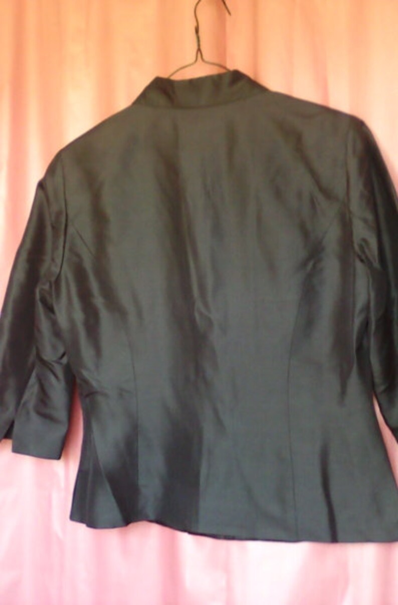 ADRIANNA PAPELL Designer Black Jacket is Black Jacket is Jacket for Evening Wear is Silk Jacket is Vintage Adrianna Papell