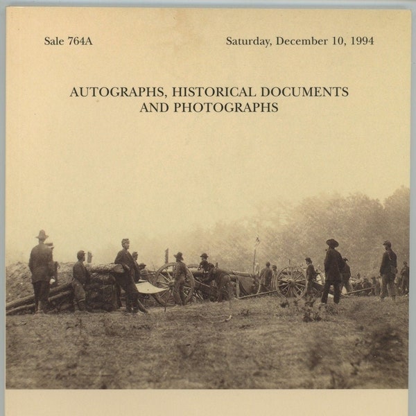 Autographs Historical documents Photographs Siegel auction catalog ephemera Civil War reference postal Native American western