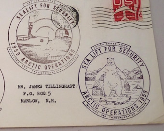 Sealift 1959 Arctic Operation US Navy postal cover history Dobbins Bondia