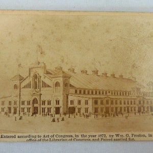 Antique Antique carte de visite  CDV View Coliseum International Peace Jubilee Boston 1872 Preston architect Soule photographer.