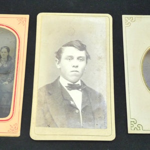 3 CDV Antique carte de visite cards tintype Nashua NH photographers men women table Batchelder Johnson Upham family