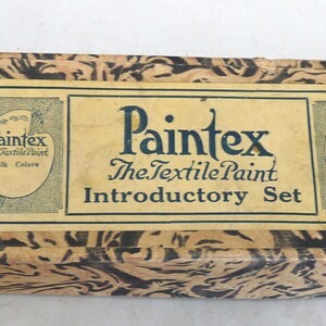 Paintex NY Textile paint silk colors advertising box jars brochure 1925 art