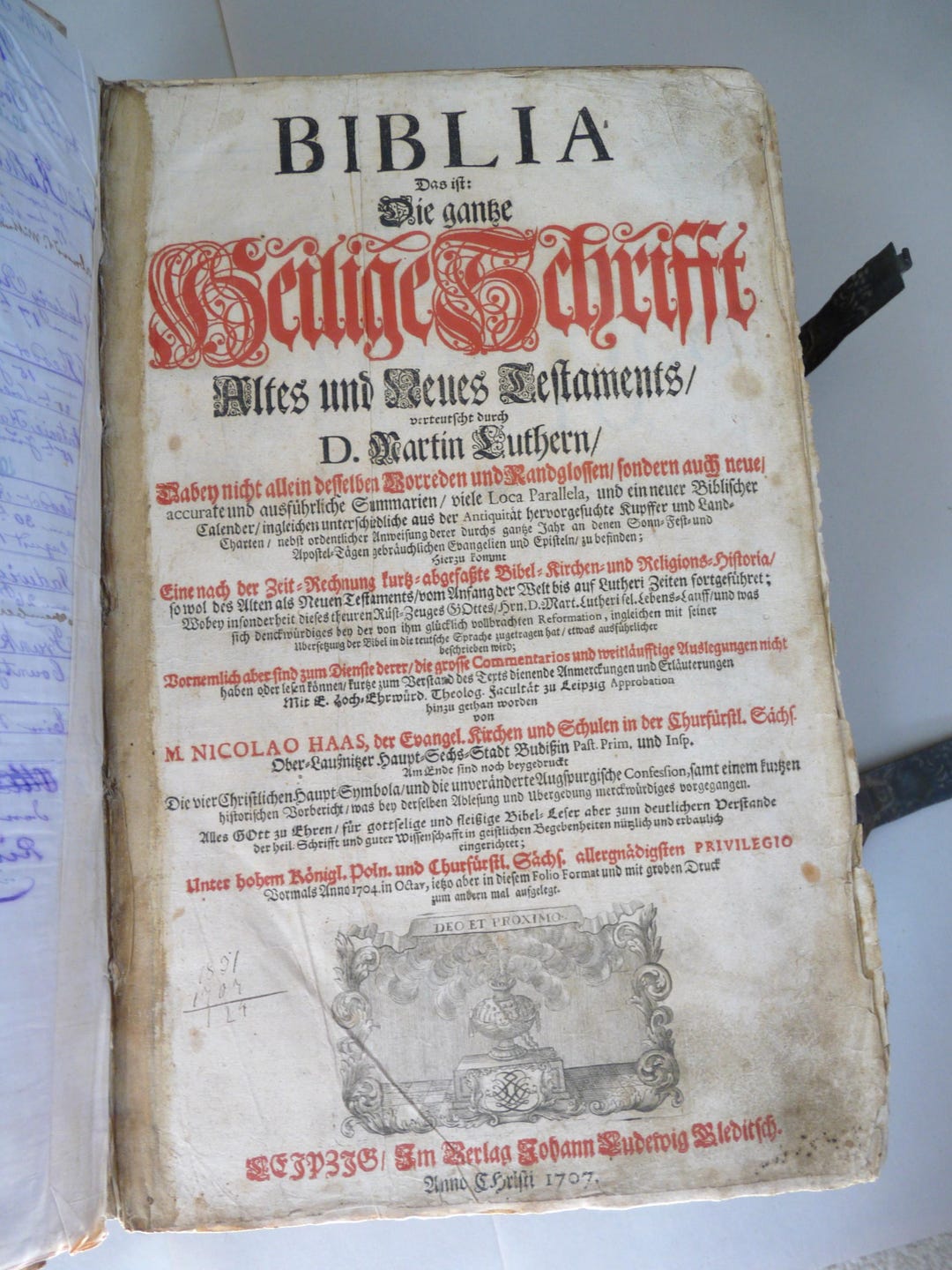 Antique 1707 German Bible Biblia Martin Luther Preuss Reiinhold ...