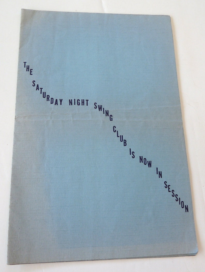 1936 Program Saturday Night Swing Club Ny Rinker Smith Cioppa Ellington Scott Mills Armstrong Music Bands Vintage History Ephenera