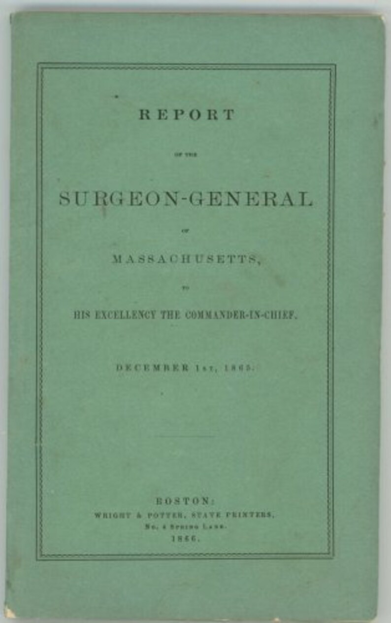 Report Surgeon General MA 1865 book Military history US Civil War antique collectible image 1