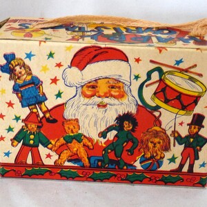 Vintage Christmas candy box Santa toys doll  children toy home decor