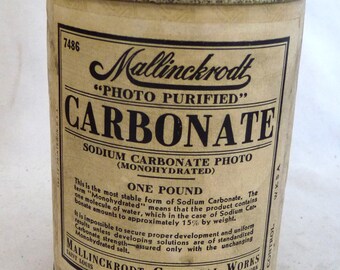 Vintage Mallinckrodt photo chemical tin carbonate advertising sealed