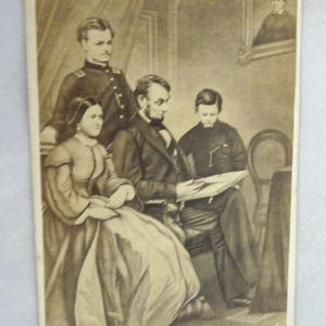 Antique cart de visite photo Lincoln family president political