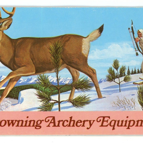Browning Archery equipment vintage advertising brochure folder 1969 sporting collectible ephemera paper deer
