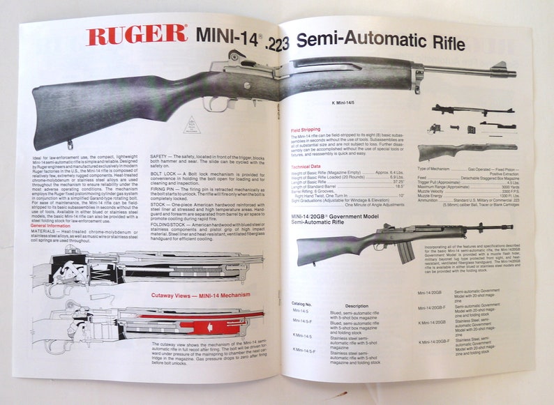 Ruger gouvernement Service produits 1982 catalogue vintages armes à feu militaires pistolet éphémères collection fusil image 2