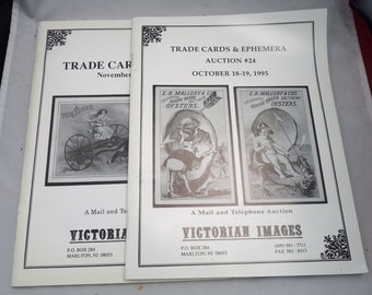 2 Trade Card Auction catalog Victorian Images ephemera reference Mascieri 1992 5 art design collecting