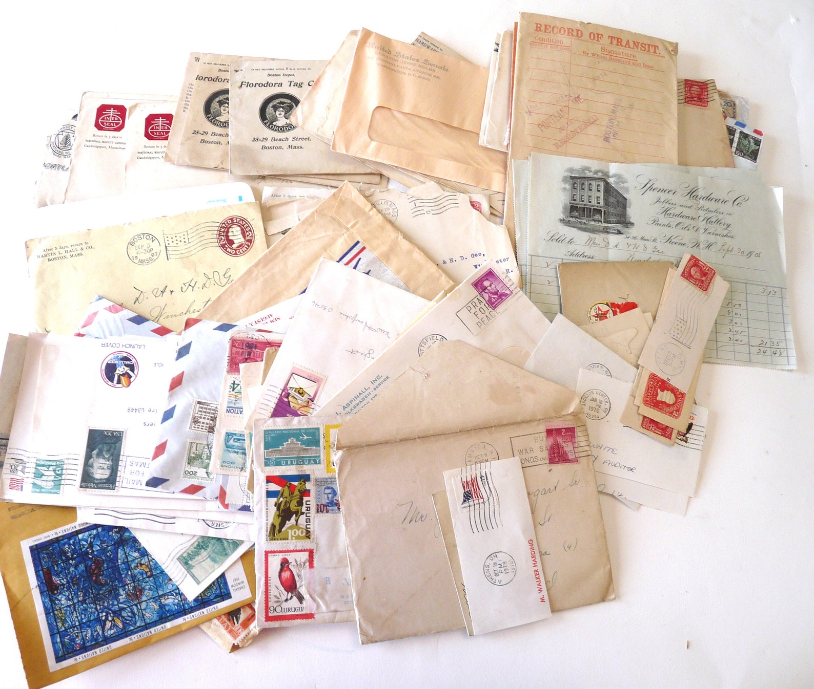 Lot Postal History Covers Advertising Invoices Vintage Antique 1850