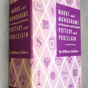 Marks Monograms European Oriental Pottery Porcelain Chaffers vintage book referene collecting antiques