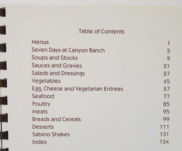 Canyon Ranch Menus Recipes Jones Vintage Cookbook Tucson Arizona Spa