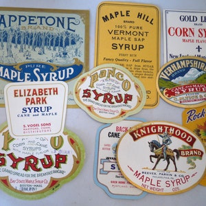 11 vintage advertising labels maple cane syrup ephemera paper scrapbooking