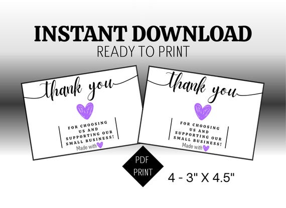 Thank you card for small business
