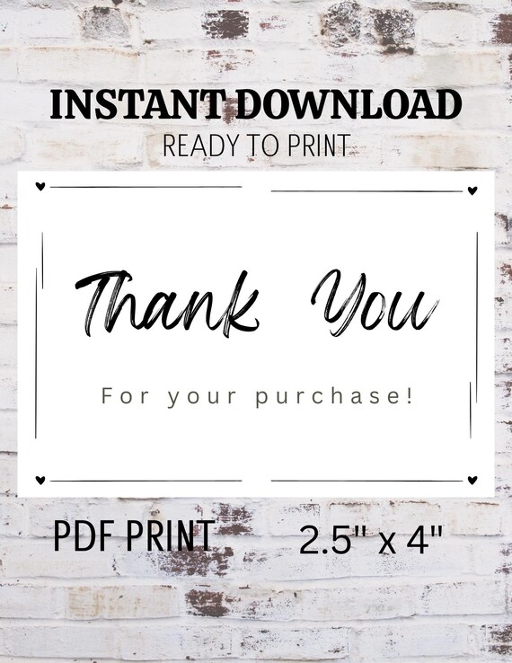 Thank you for you purchase card