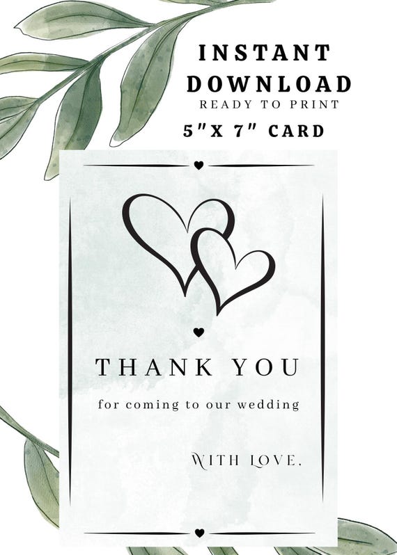 Thank you card for wedding