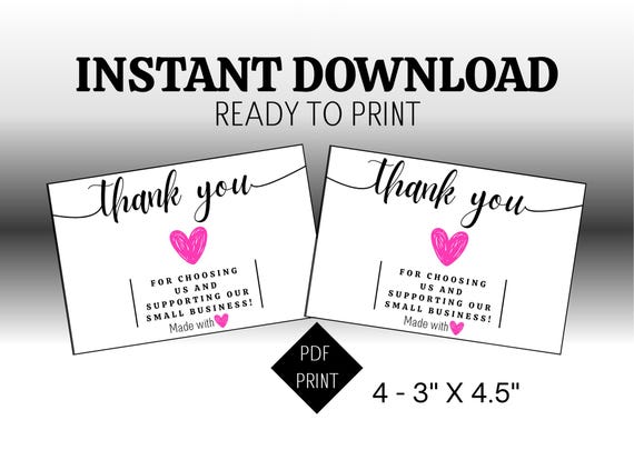 Thank you card for small business