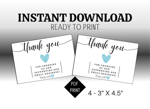 Thank you card for small business