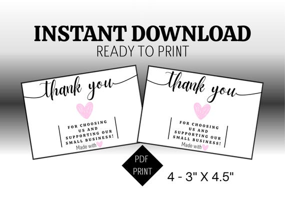 Thank you card for small business