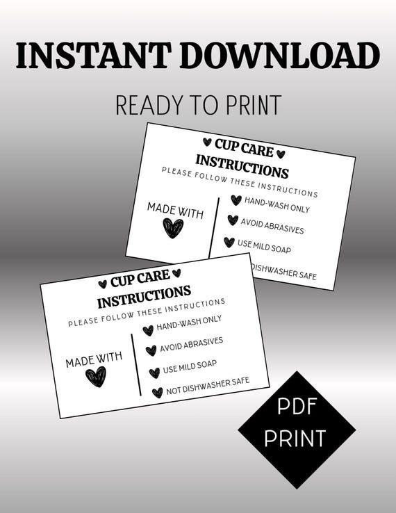 Simple Cup Care Instructions