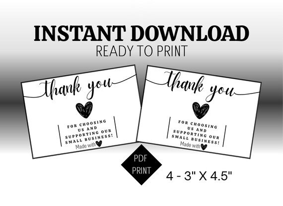 Thank you card for small business