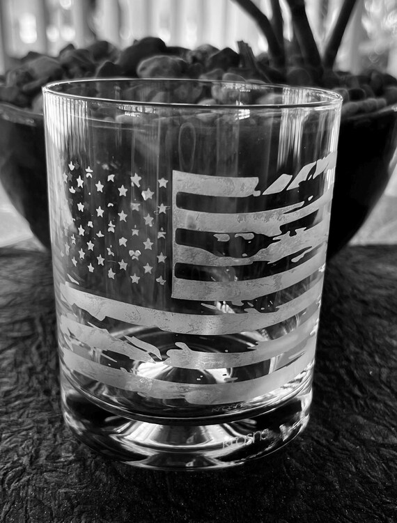 American Flag Whiskey Glass