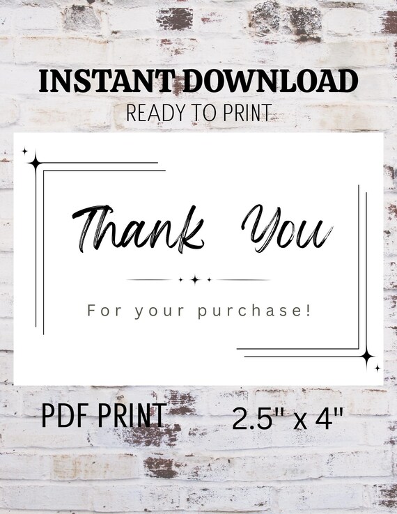 Thank you for your purchase card