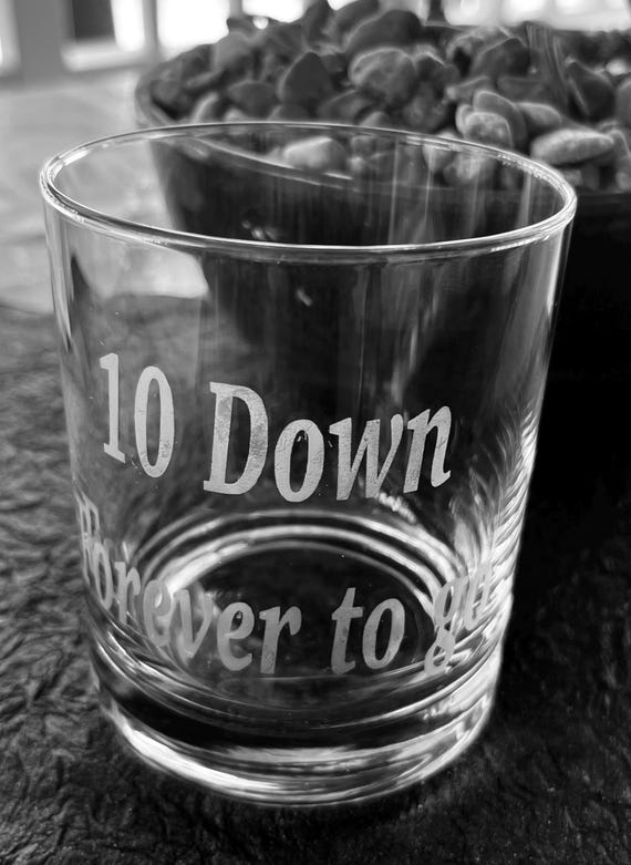 10 Year anniversary Whiskey glass