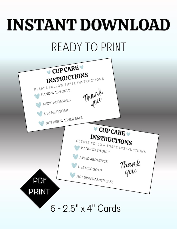 Simple cup care instructions