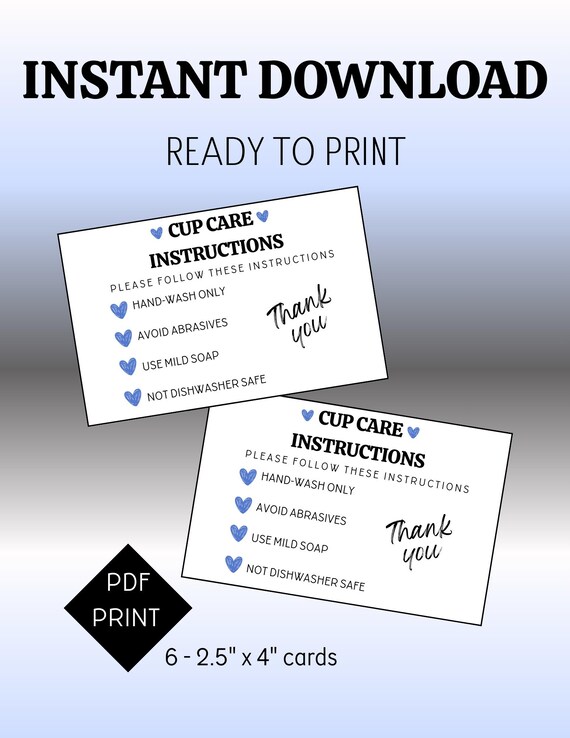Simple cup care instructions