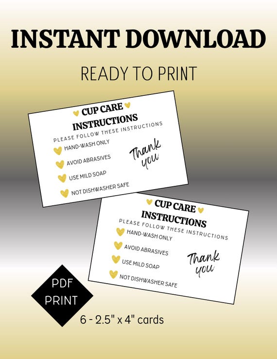 Simple cup care instructions