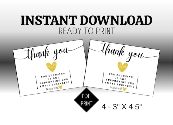Thank you card for small business