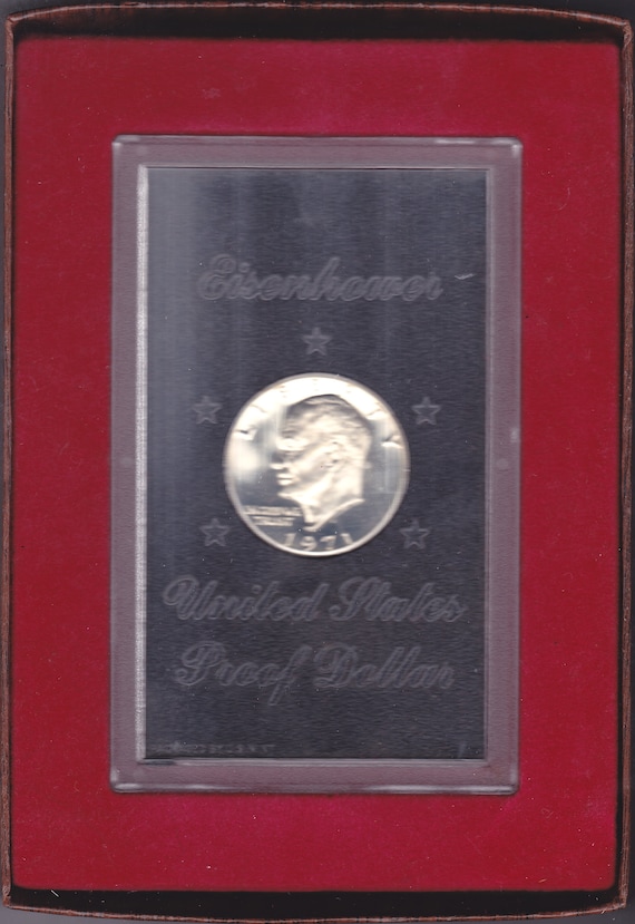 1971-S Proof 40/% Silver Eisenhower IKE Dollar Coin with Original US Mint Box