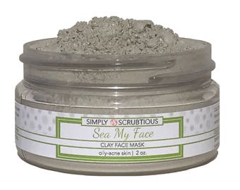 SEA MY FACE Clay Face Mask-Tea Tree Mask-Acne Face Mask- 2 oz.