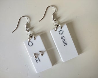 OH Shift! Computer Keyboard Key Earrings (can be converted to clip-on)