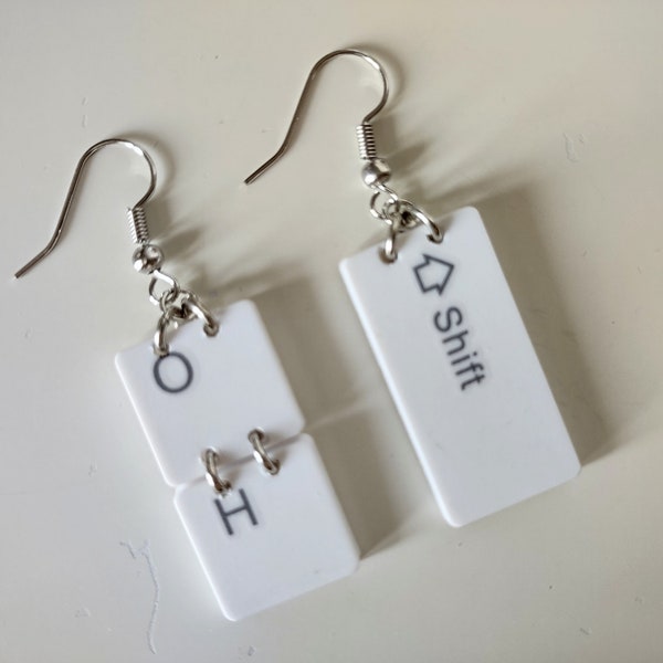 OH Shift! Computer Keyboard Key Earrings (can be converted to clip-on)