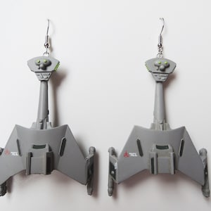 Klingon Battlecruiser Star Trek Earrings (can be converted to clip-on)