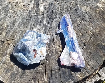 2 Blue Kyanite with Quartz and Garnet