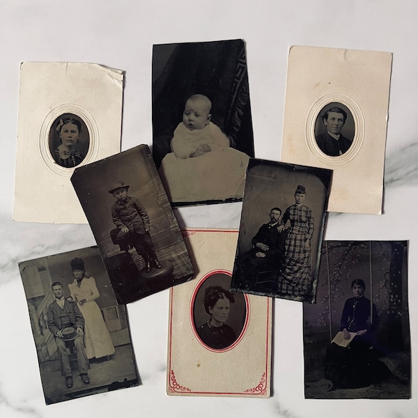 Tintype Photo; Real Tintype; Antique Picture; Witchy Goth Decor; Dark Academia