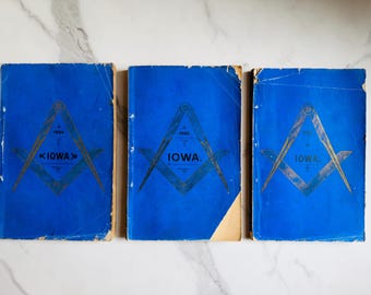 1884, 1885, 1886 Freemasonry Grand Lodge of Iowa Proceedings Annals Book, Antique Occult Text
