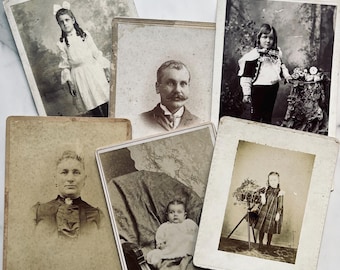 Antique Cabinet Card Photo - Witchy Goth Dark Academia Decor
