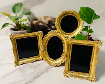 Scrying Mirror; Black Mirror; Ornate Frame; Occult; Witchy Goth Decor; Dark Academia