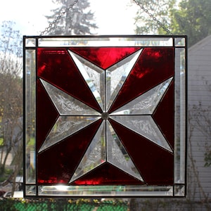 Beveled Maltese Cross Square Panel
