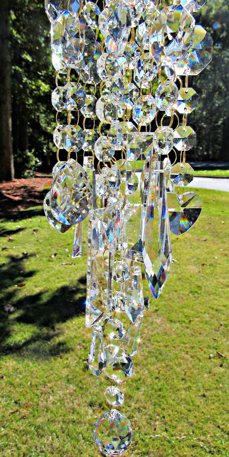 Clear Crystal Wind Chime Sun Catcher Garden Decor WC174B Etsy