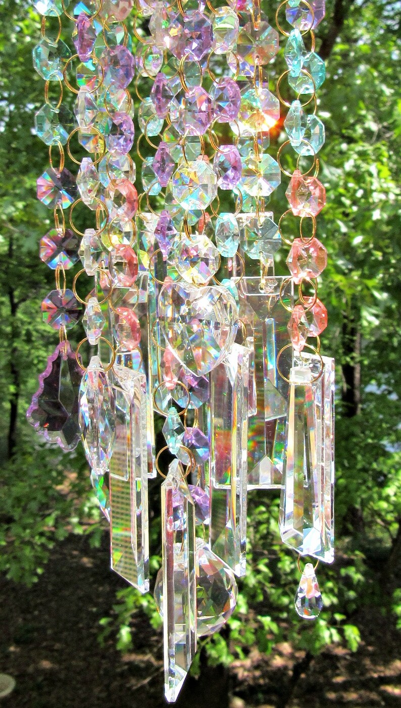 AB Crystal Wind Chime Crystal Sun Catcher Glass Wind Chime Etsy